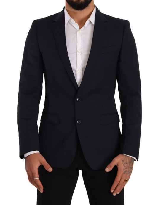 Dolce &amp; Gabbana Dark Blue Single Breasted Coat MARTINI Blazer