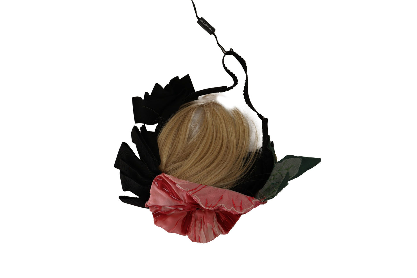 Dolce &amp; Gabbana Black Silk White Hair Hairdressing Diadem Headband