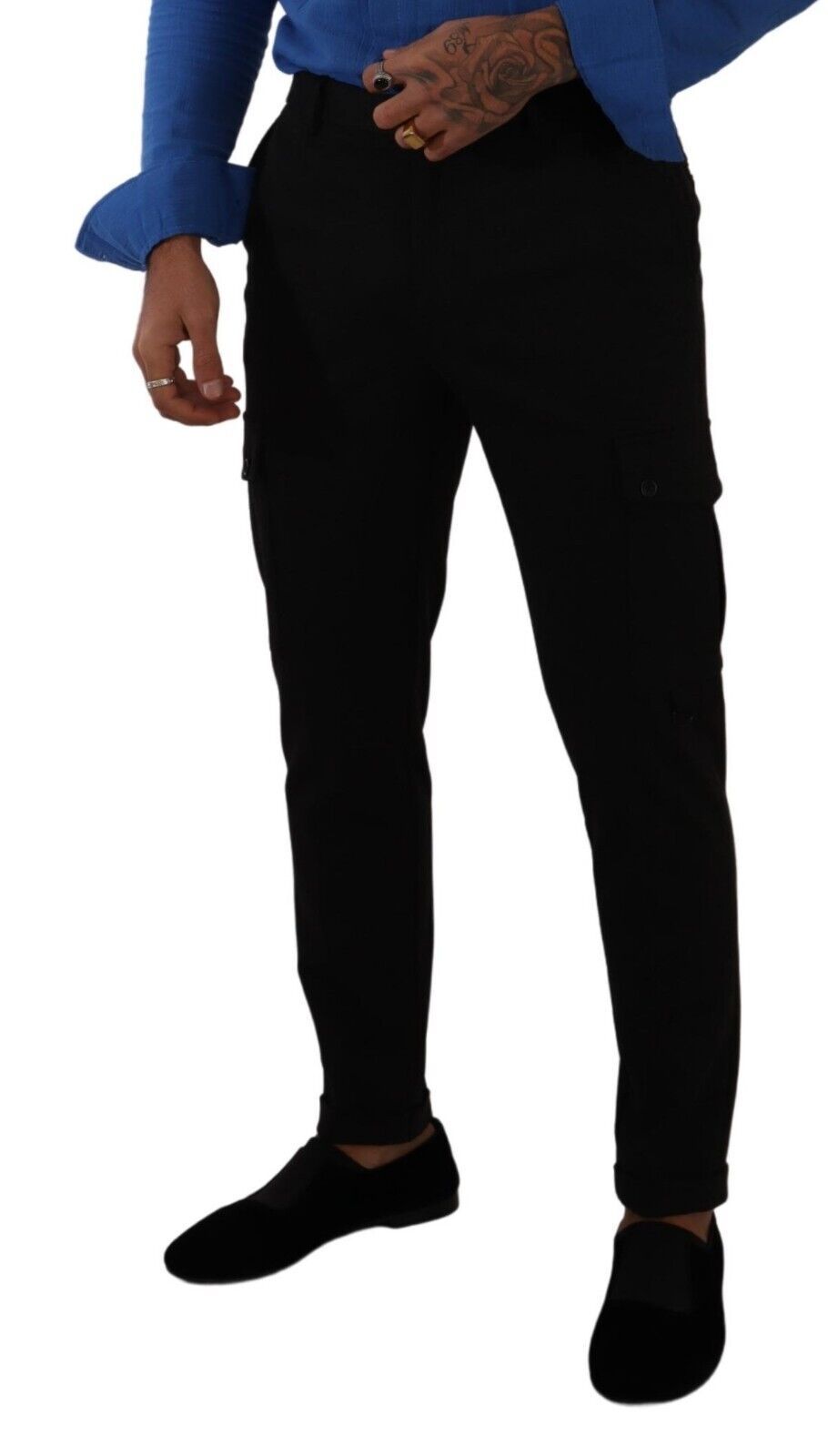 Dolce &amp; Gabbana Elegante schwarze Slim-Fit-Cargohose