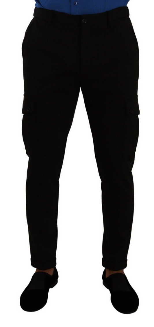 Dolce &amp; Gabbana Elegante schwarze Slim-Fit-Cargohose