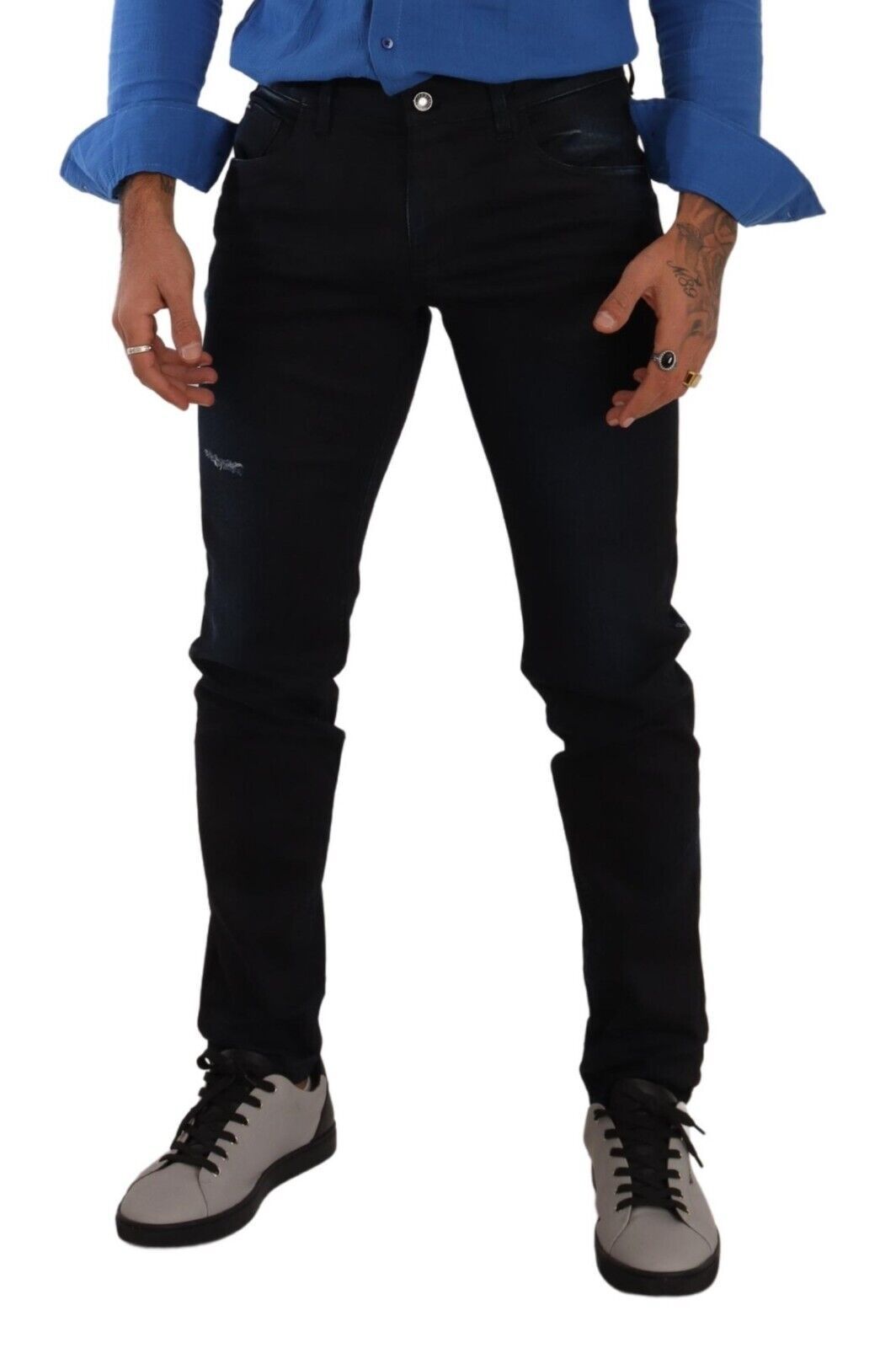 Dolce &amp; Gabbana – Elegante Slim-Fit-Röhrenjeans in Dunkelblau