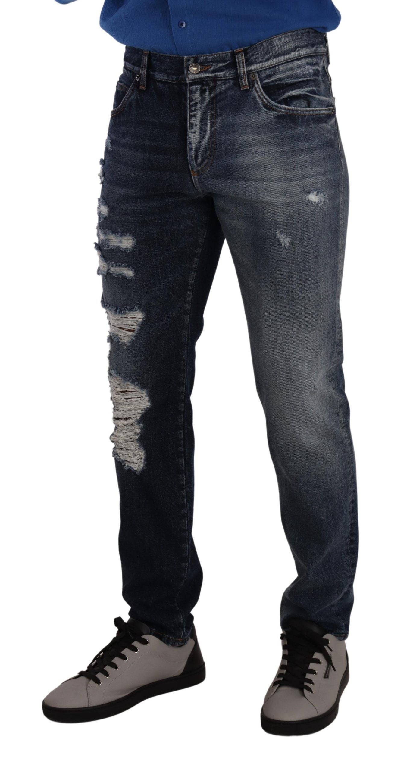 Dolce &amp; Gabbana Schicke, zerfetzte Denim-Jeans