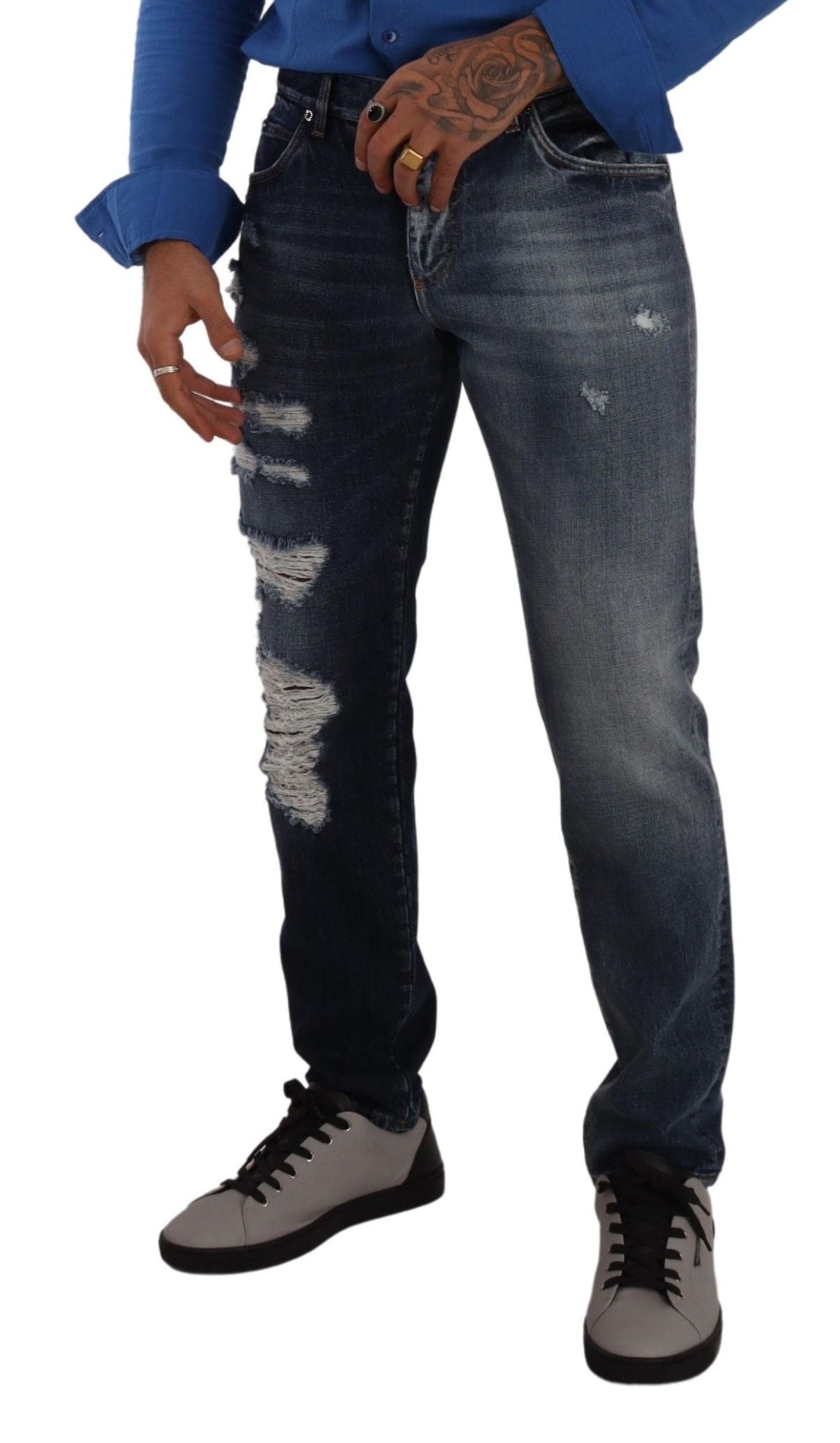 Dolce &amp; Gabbana Schicke, zerfetzte Denim-Jeans