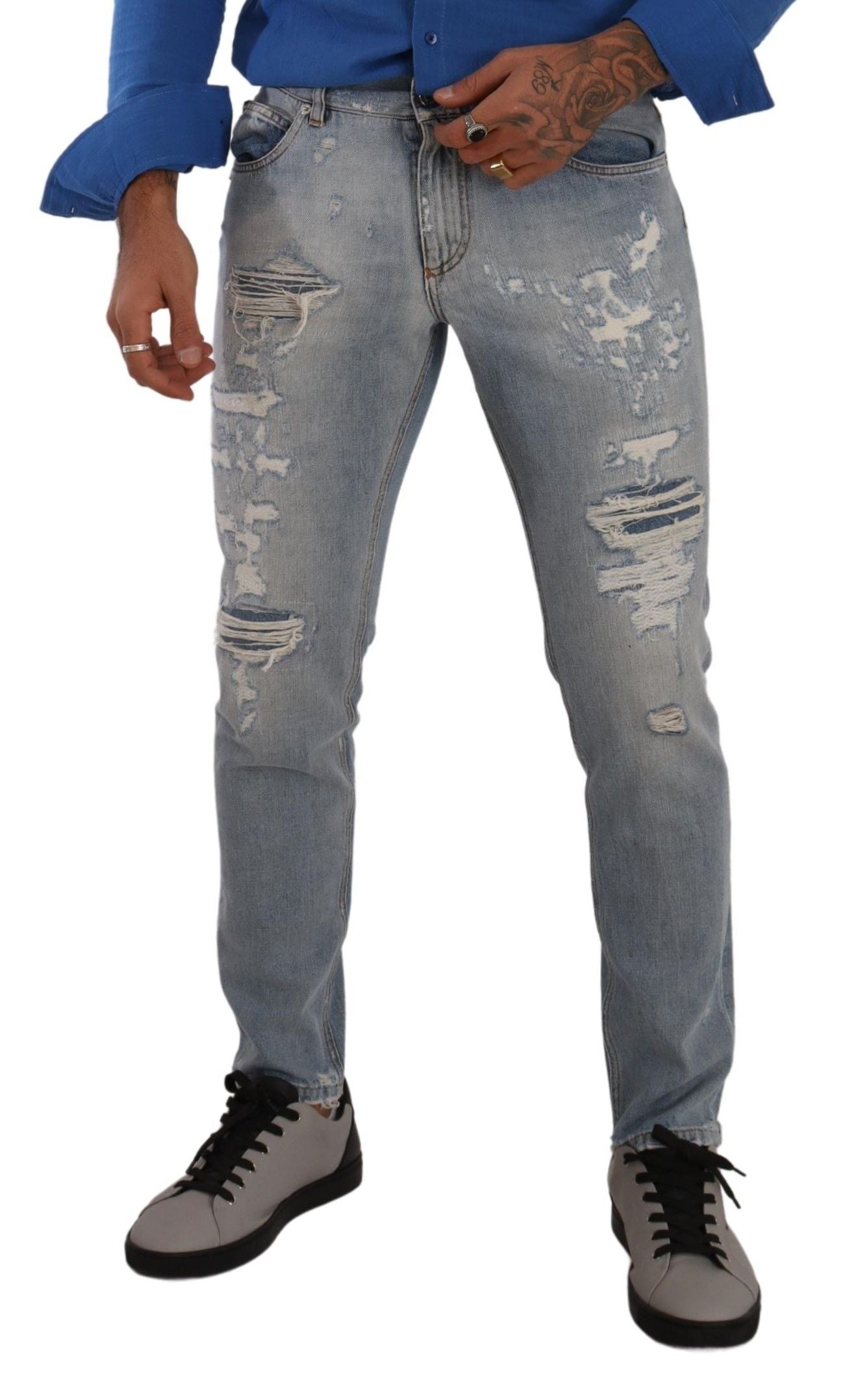 Dolce &amp; Gabbana Elegante hellblaue gerade Jeans