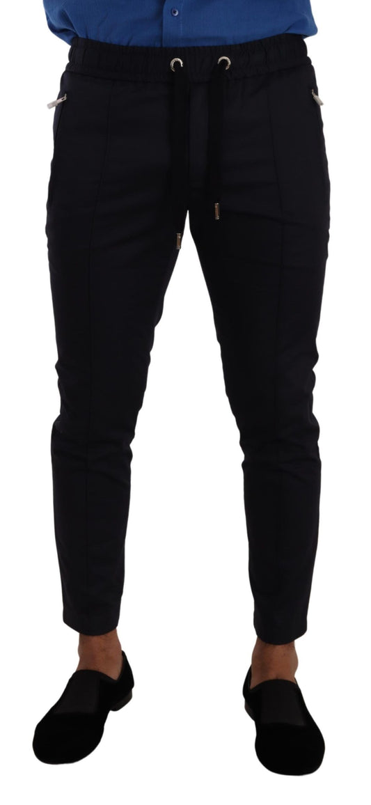 Dolce &amp; Gabbana Elegante dunkelblaue Skinny-Jogginghose