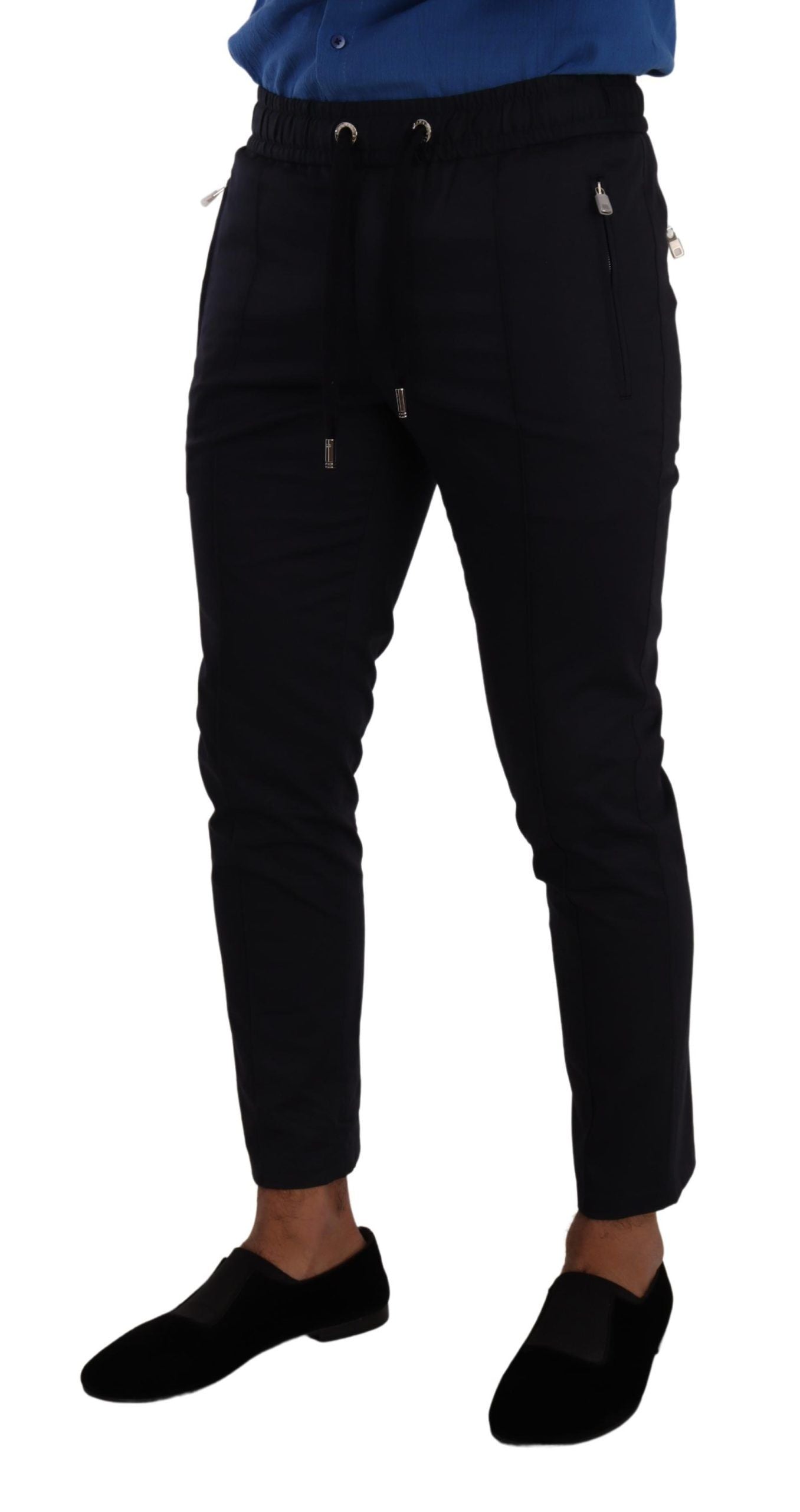 Dolce &amp; Gabbana Elegante dunkelblaue Skinny-Jogginghose