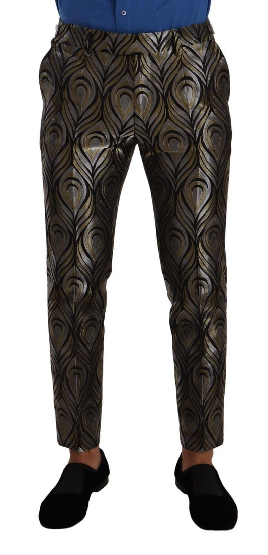 Dolce &amp; Gabbana – Elegante Slim-Fit-Kleiderhose in Metallic-Optik