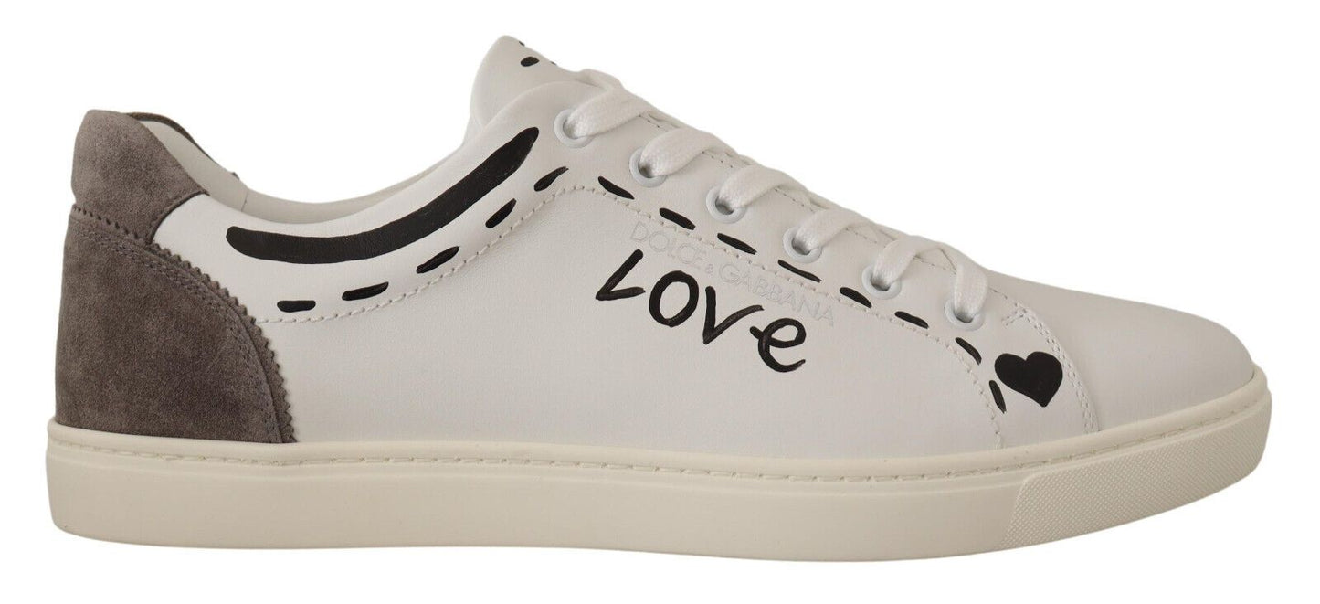 Dolce &amp; Gabbana Elegante Freizeit-Sneakers aus weißem Leder