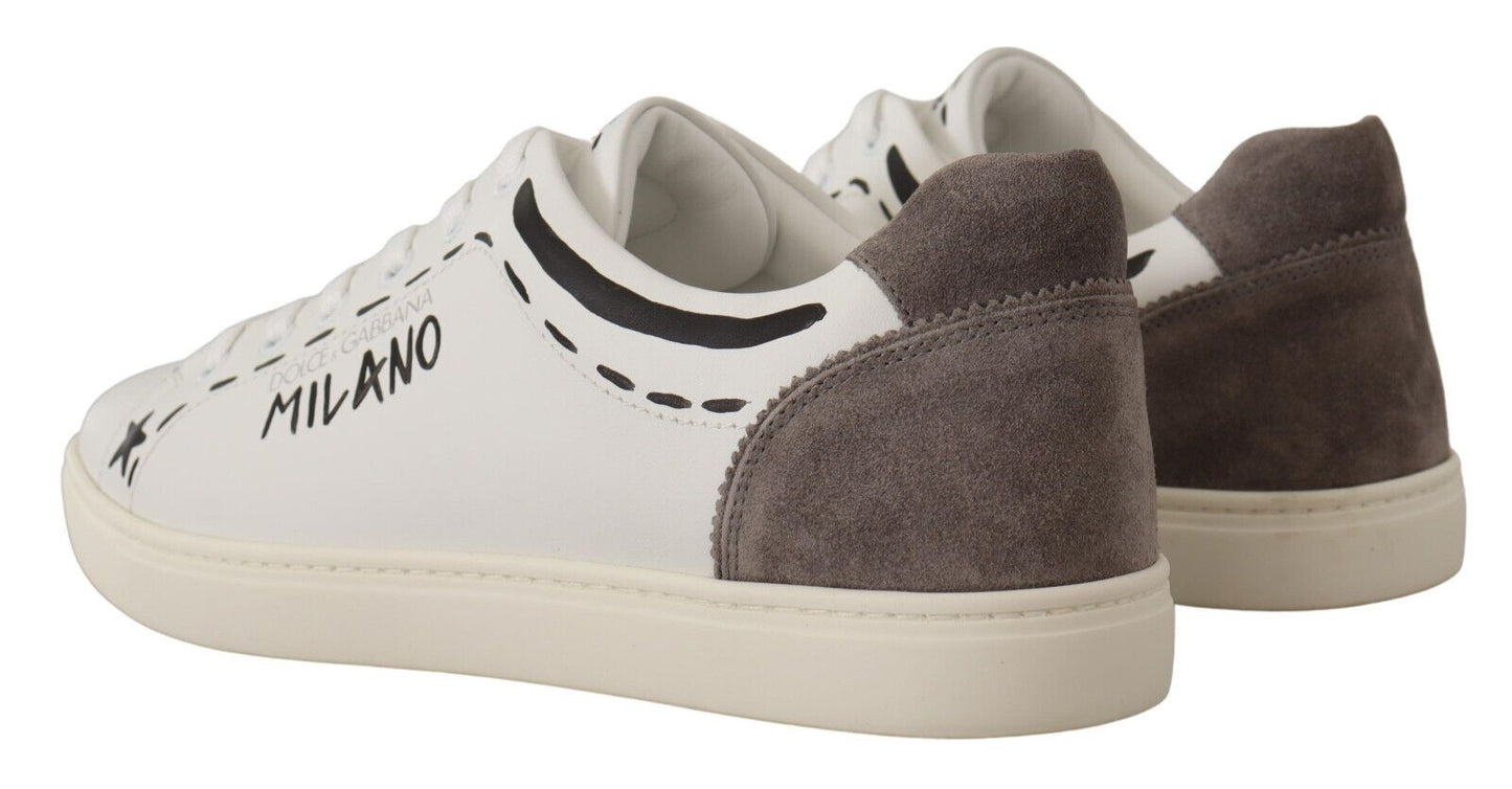 Dolce &amp; Gabbana Elegante Freizeit-Sneakers aus weißem Leder