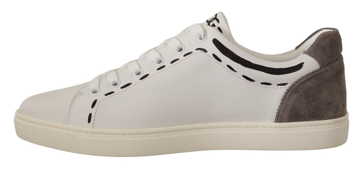 Dolce &amp; Gabbana Elegante Freizeit-Sneakers aus weißem Leder