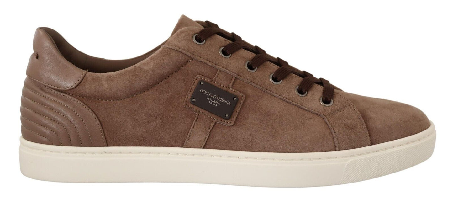 Dolce &amp; Gabbana Elegante braune Ledersneaker für Herren