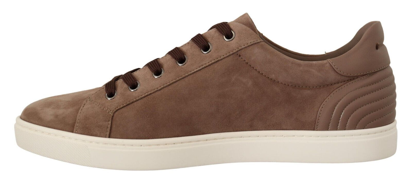 Dolce &amp; Gabbana Elegante braune Ledersneaker für Herren