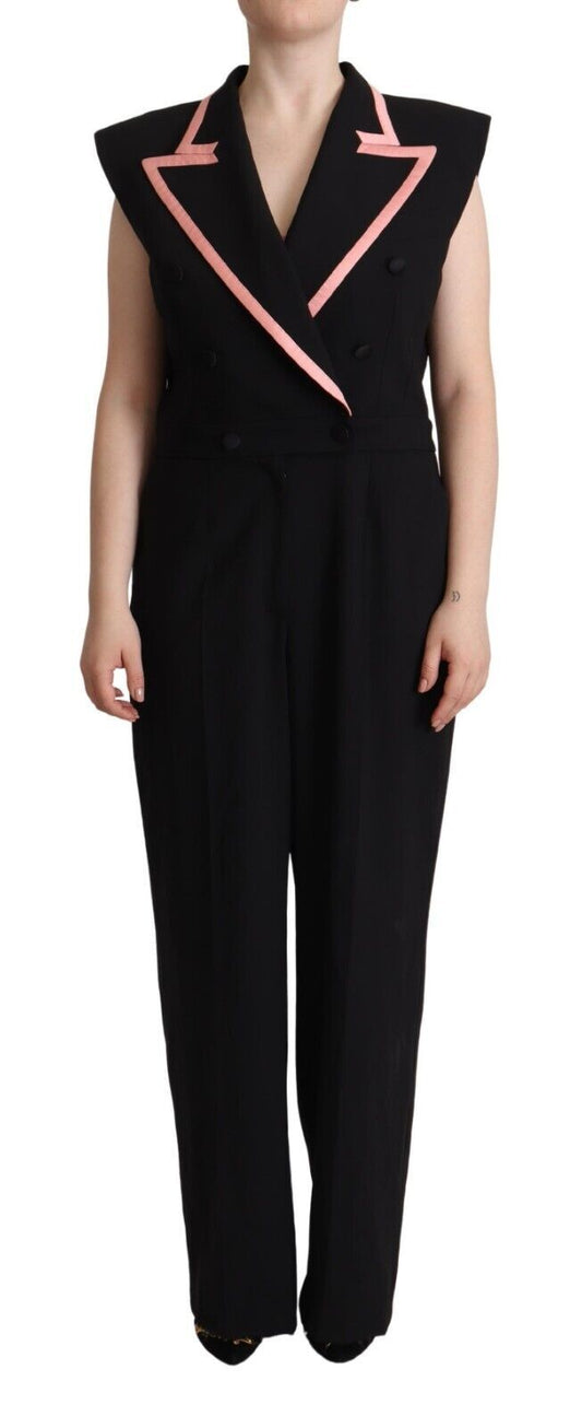 Dolce &amp; Gabbana Black Wool Blend Sleeveless Jumpsuit Dress