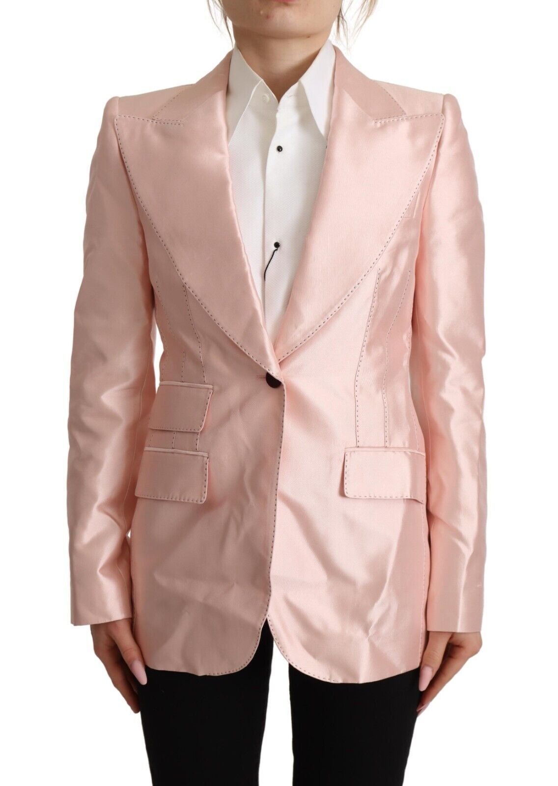 Dolce &amp; Gabbana Elegante Blazerjacke aus rosa Seide