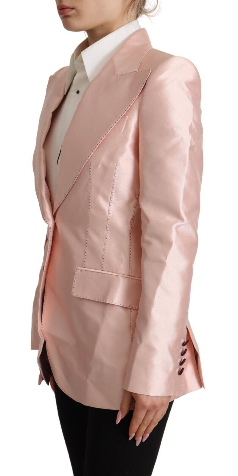 Dolce &amp; Gabbana Elegante Blazerjacke aus rosa Seide