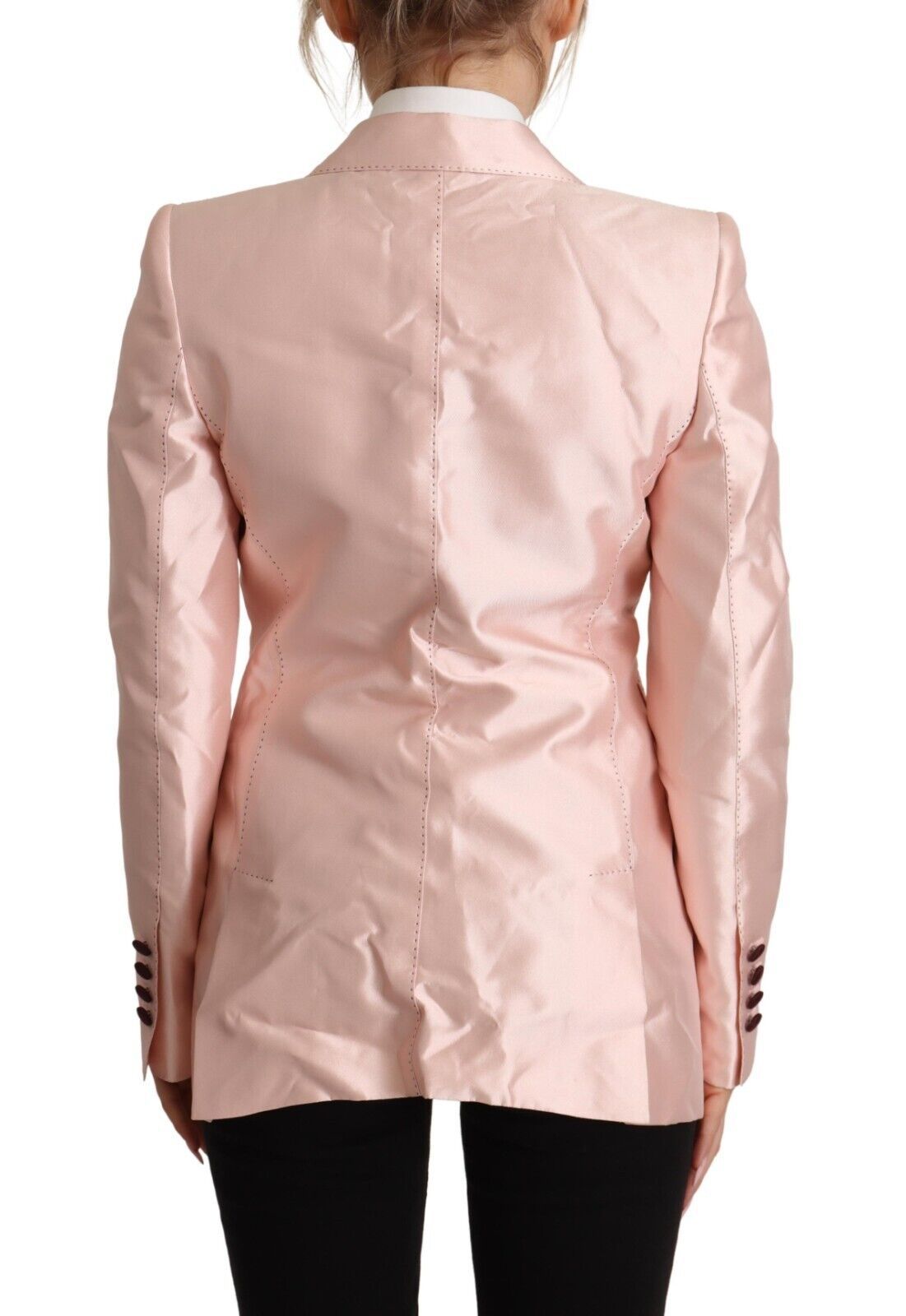 Dolce &amp; Gabbana Elegante Blazerjacke aus rosa Seide