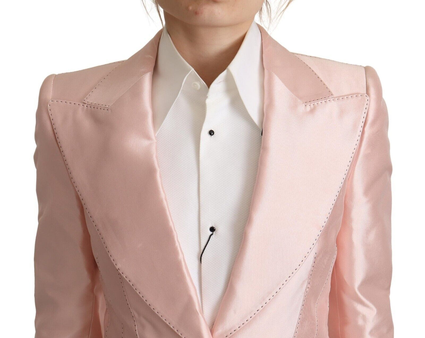 Dolce &amp; Gabbana Elegante Blazerjacke aus rosa Seide