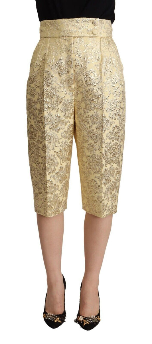 Pantaloni eleganti a vita alta beige Dolce &amp; Gabbana