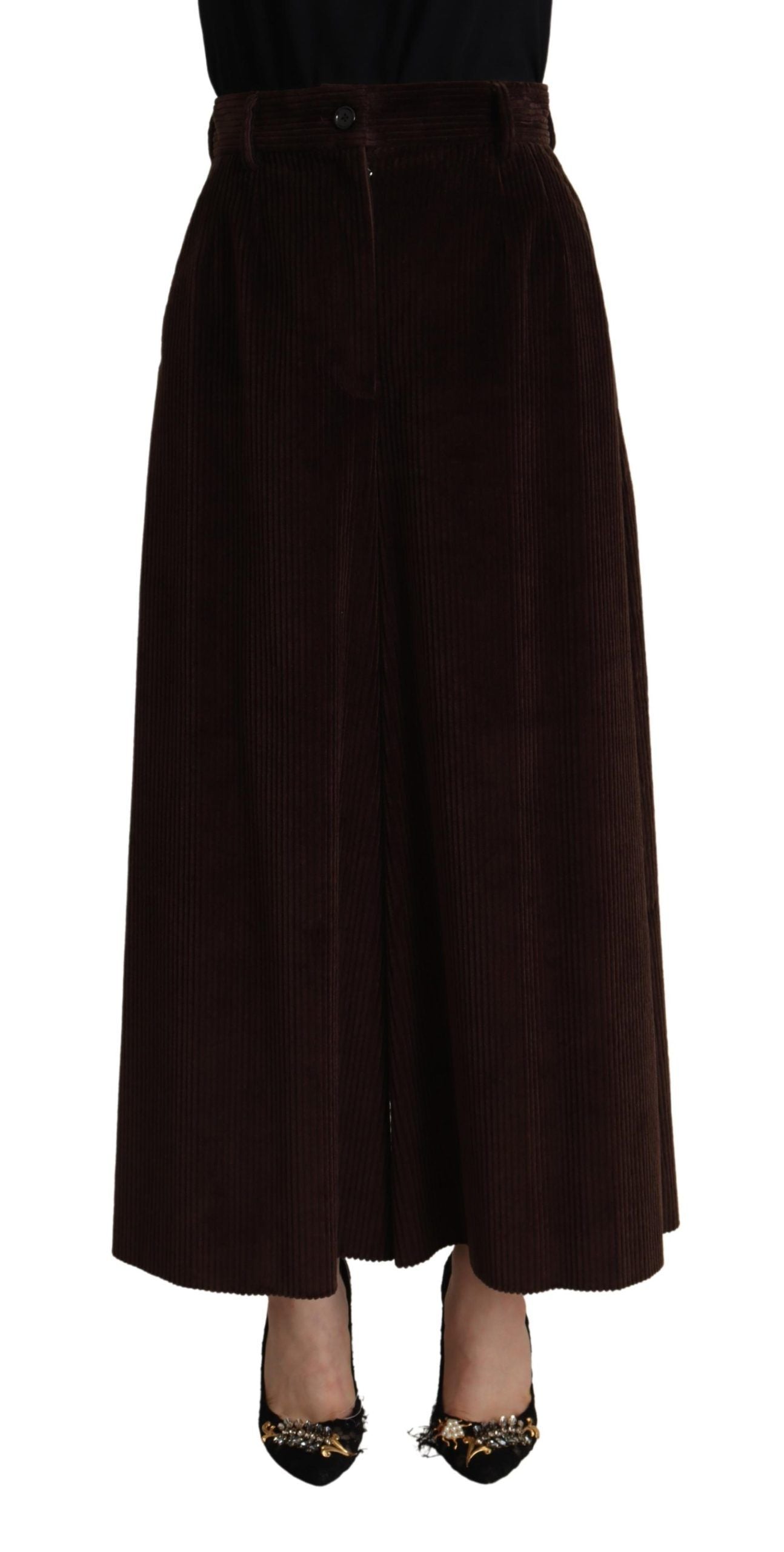 Dolce &amp; Gabbana Schicke Cordhose mit hohem Bund in Bordeaux