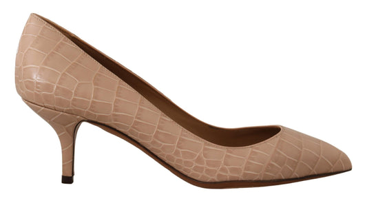 Elegante beige Lederpumps von Dolce &amp; Gabbana