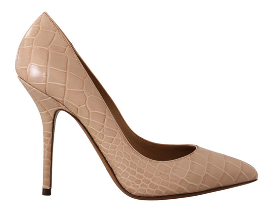 Dolce &amp; Gabbana Elegante beigefarbene Lederpumps