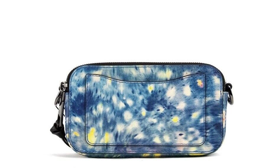 Marc Jacobs The Snapshot Tasche Aquarellblau bedruckte Leder-Umhängetasche