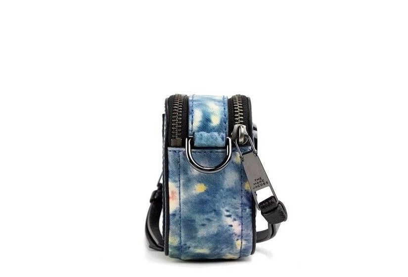 Marc Jacobs The Snapshot Tasche Aquarellblau bedruckte Leder-Umhängetasche