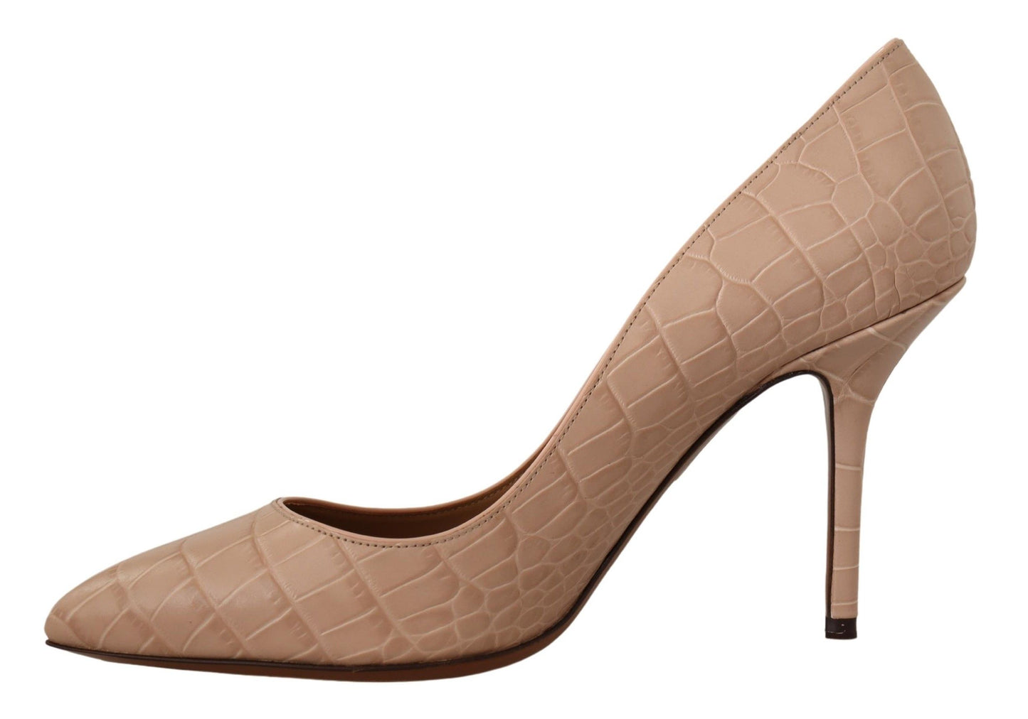 Dolce &amp; Gabbana Beige Nude Leather BELLUCCI Heels Pumps Shoes