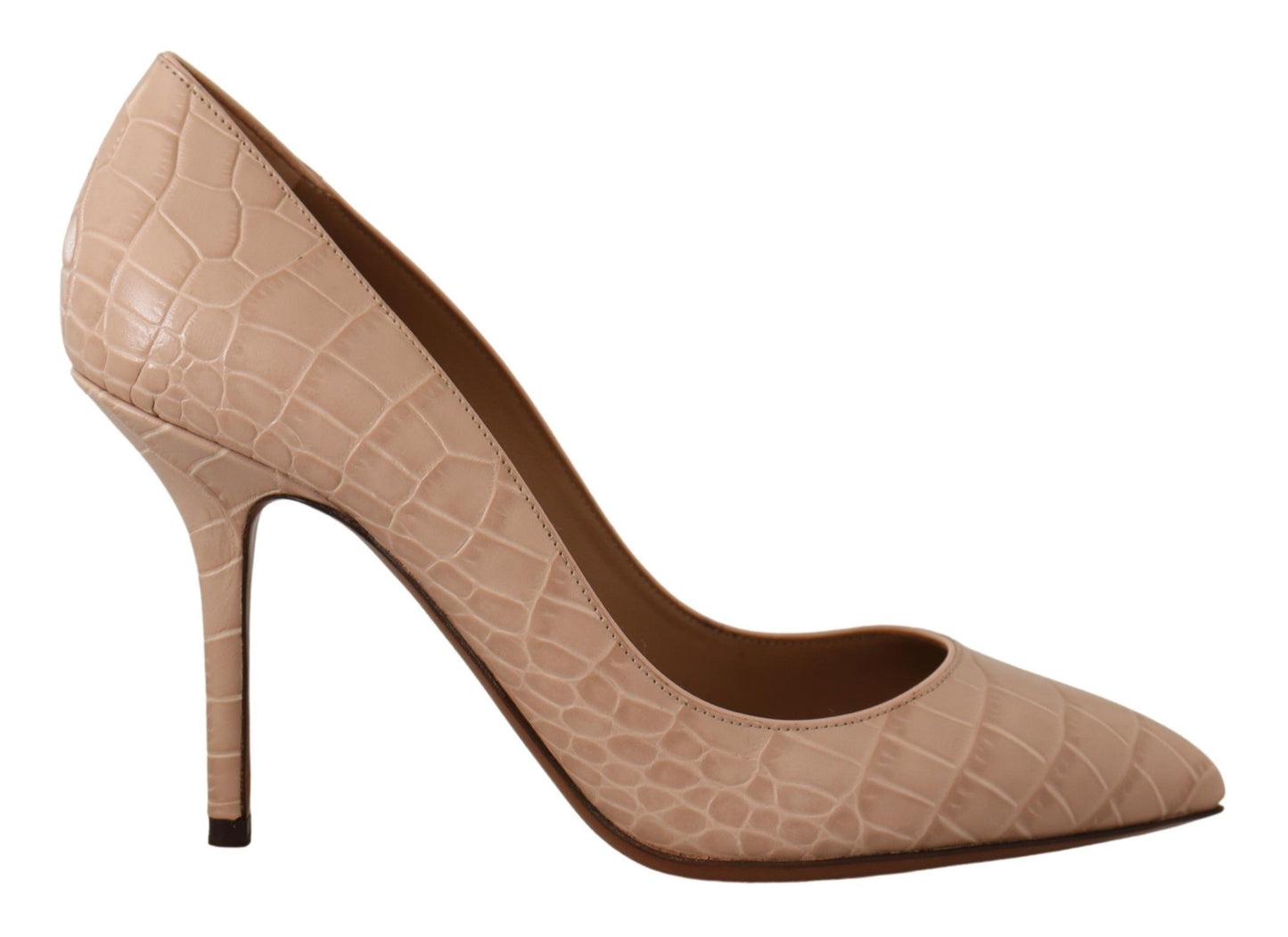 Dolce &amp; Gabbana Beige Nude Leather BELLUCCI Heels Pumps Shoes