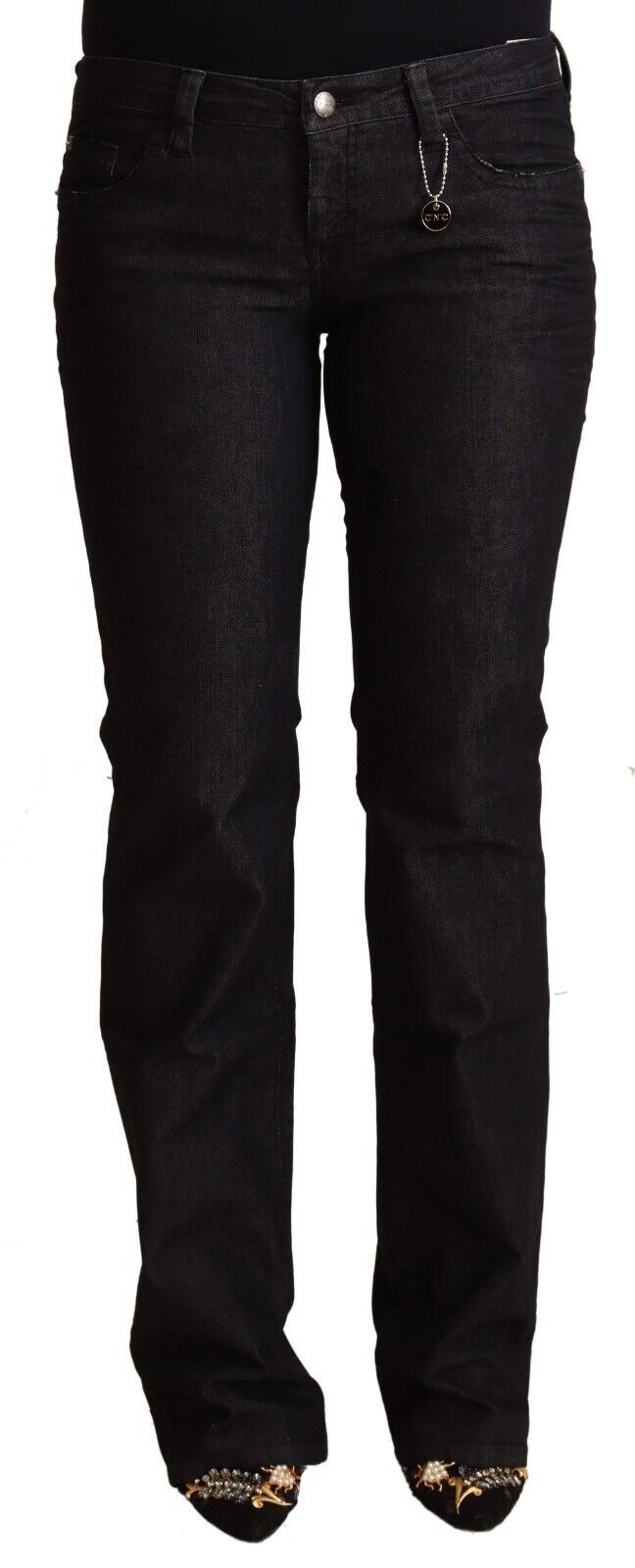 Costume National Chic Low Waist Skinny Black Denim Jeans