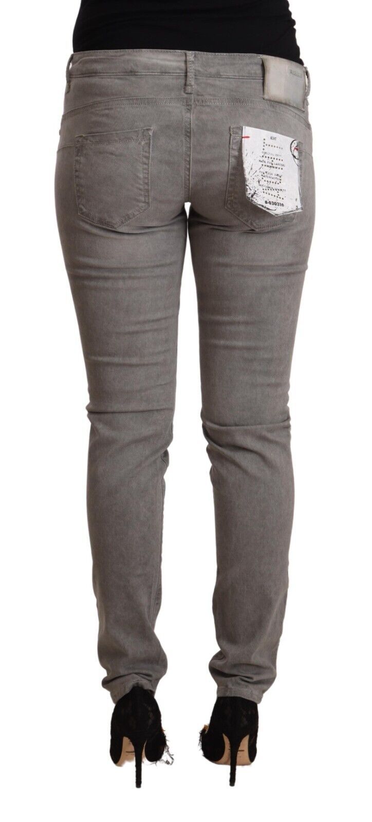 Acht schicke Skinny-Jeans aus Baumwollmischung mit niedriger Taille