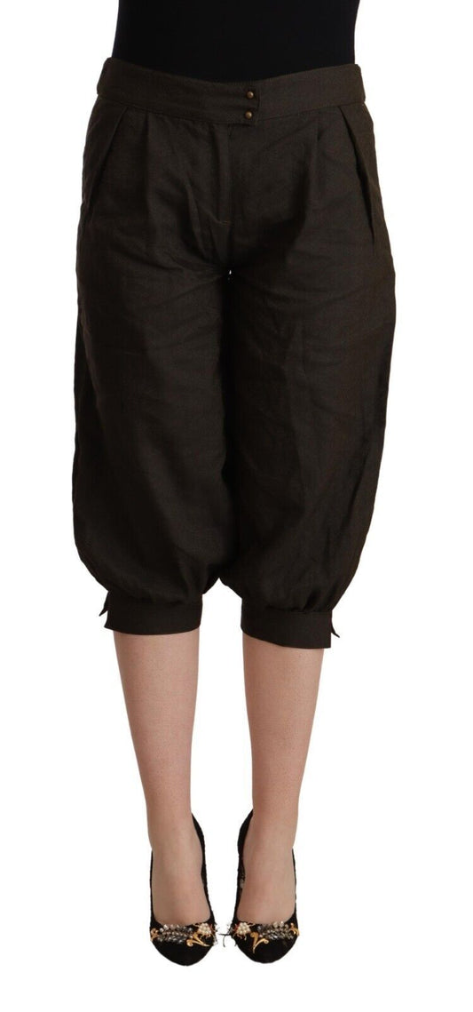 Pantaloni harem corti marroni eleganti GF Ferre