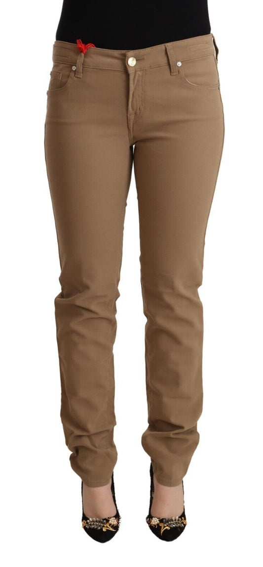 Pantaloni skinny eleganti a vita media marroni Jacob Cohen