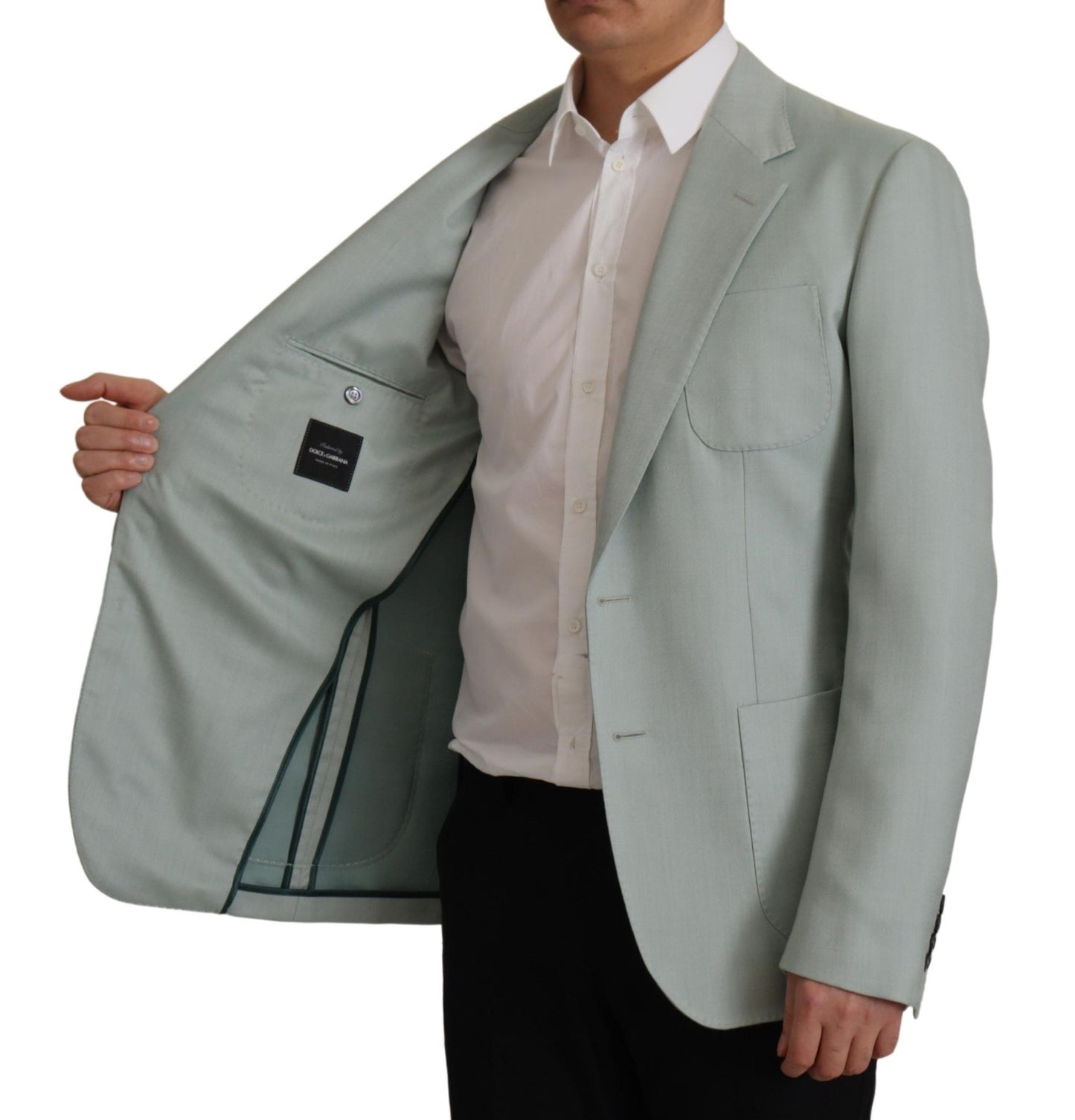 Dolce &amp; Gabbana Light Green Cashmere Silk Blazer