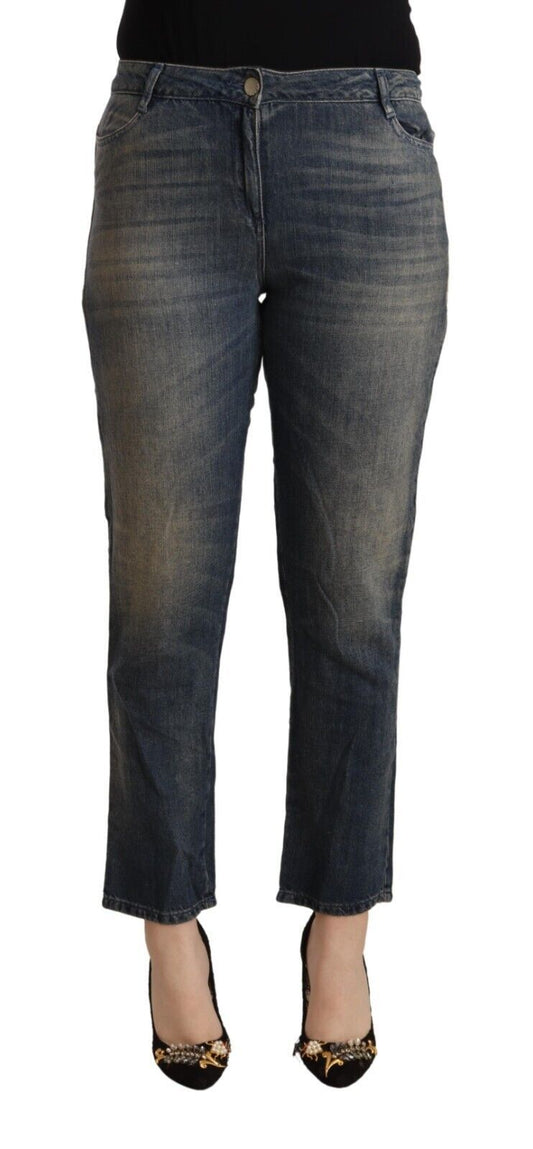 Jeans in denim a vita media Twinset Chic Cropped