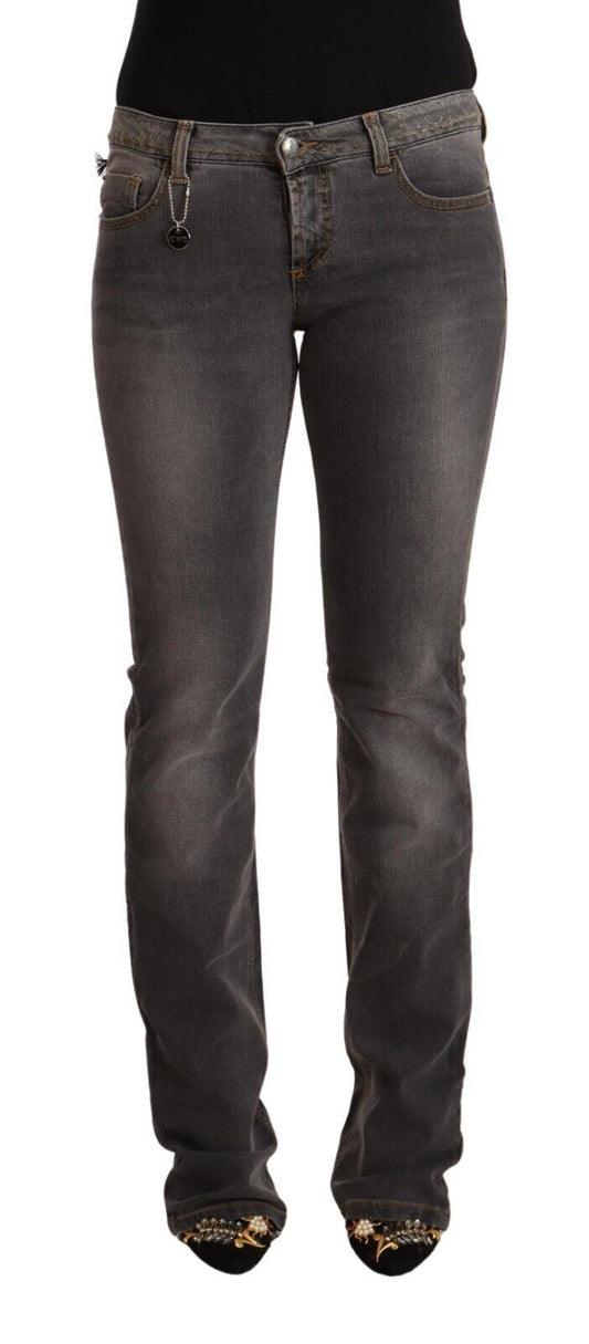 Costume National Chic Grey Low Waist Skinny Denim