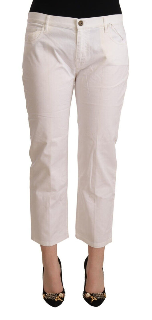 Jeans skinny cropped a vita media bianchi eleganti di L'Autre Chose