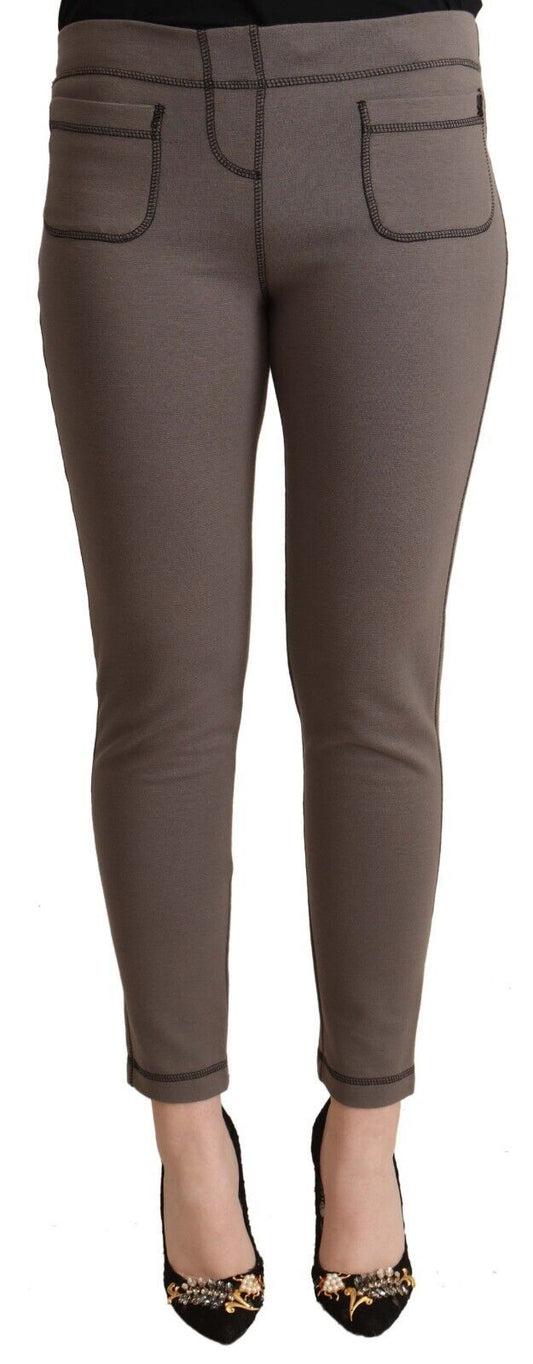 Pantaloni skinny a vita media John Galliano Chic Grey per uno stile sofisticato