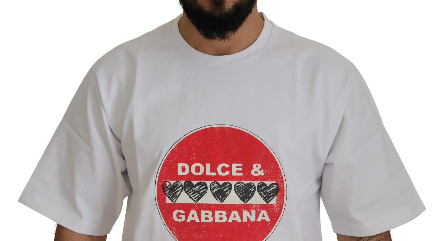 Dolce &amp; Gabbana Schickes T-Shirt „Herz Amor“ aus weißer Baumwolle