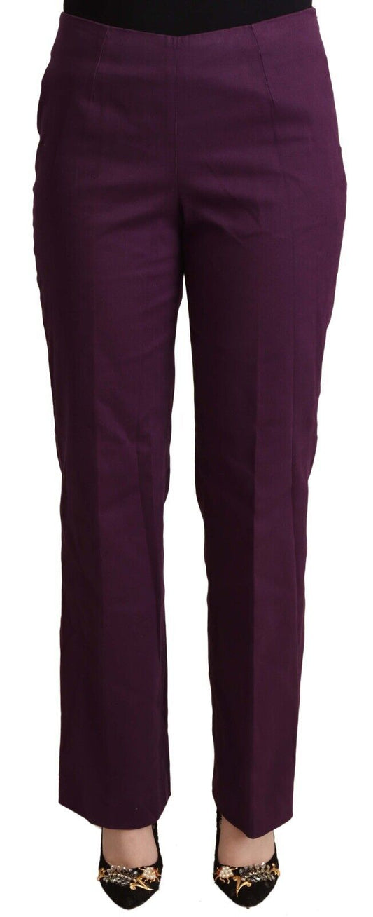Pantaloni eleganti a vita alta affusolati viola BENCIVENGA