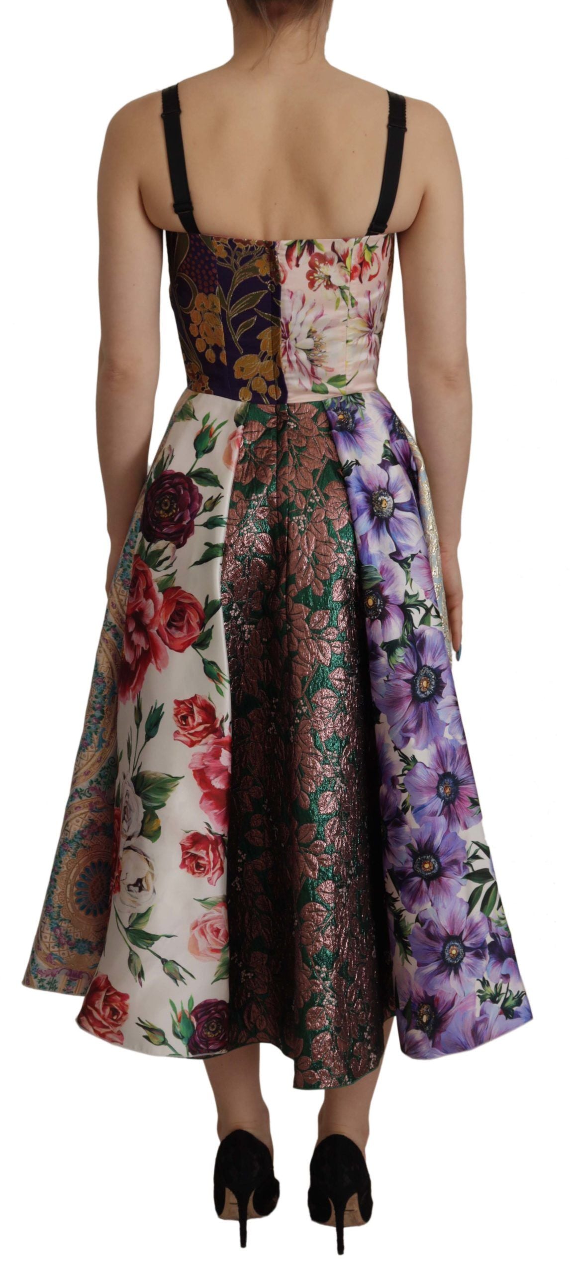 Dolce &amp; Gabbana Patchwork Elegance Seidenmischungskleid