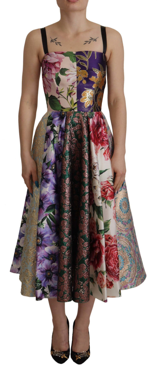 Dolce &amp; Gabbana Patchwork Elegance Seidenmischungskleid