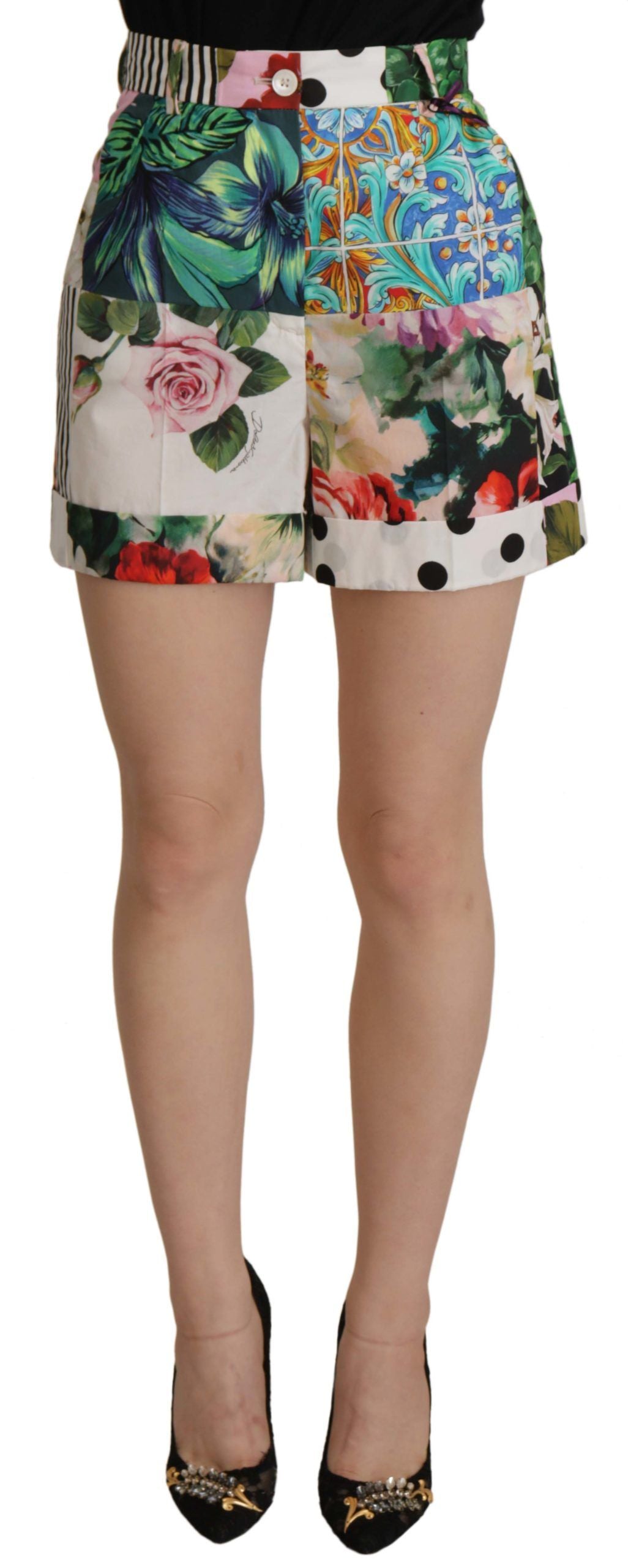 Dolce &amp; Gabbana Blumen-Hotpants-Shorts mit hoher Taille