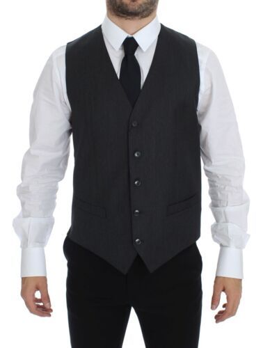 Dolce &amp; Gabbana Gray Wool Formal Dress Vest Gilet Weste