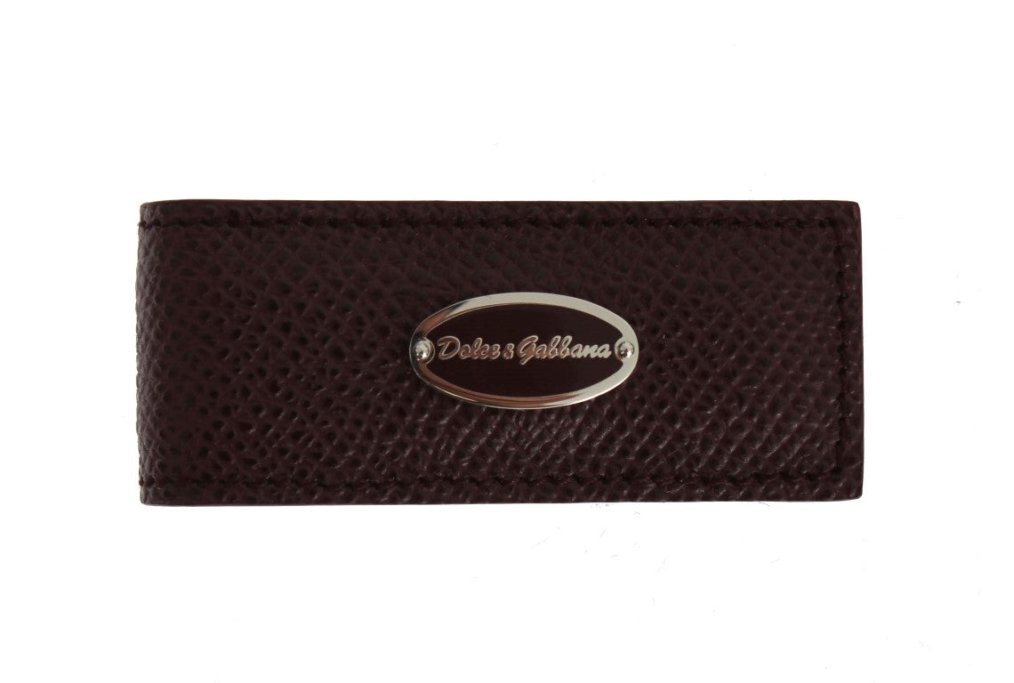 Dolce &amp; Gabbana Exquisite Geldklammer aus bordeauxrotem Leder
