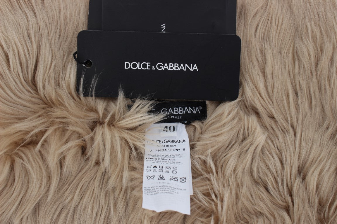 Dolce &amp; Gabbana Beige Alpaca Collar Scarf