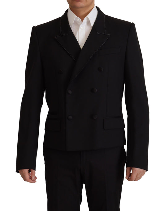 Dolce &amp; Gabbana Black Double Breasted Coat Blazer Jacket