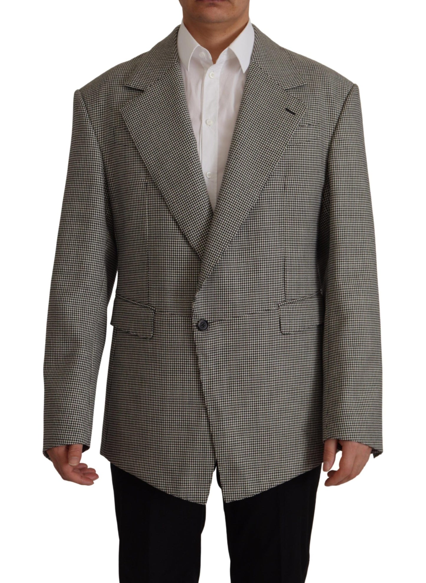 Dolce &amp; Gabbana Eleganter grau karierter Wollblazer