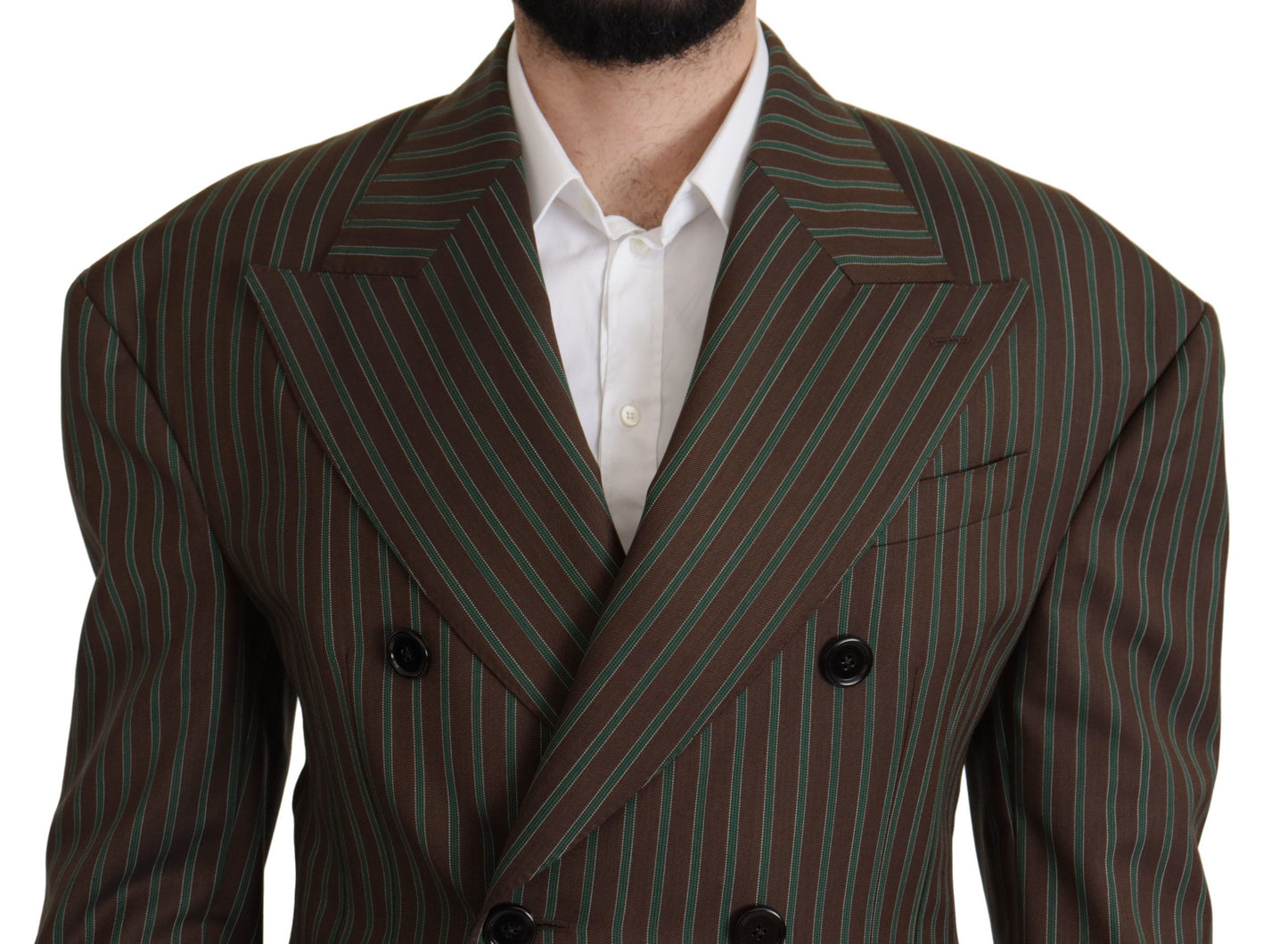 Dolce &amp; Gabbana Multicolor Stripes Double Breasted Blazer