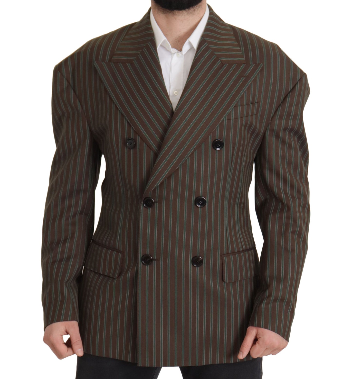 Dolce &amp; Gabbana Multicolor Stripes Double Breasted Blazer